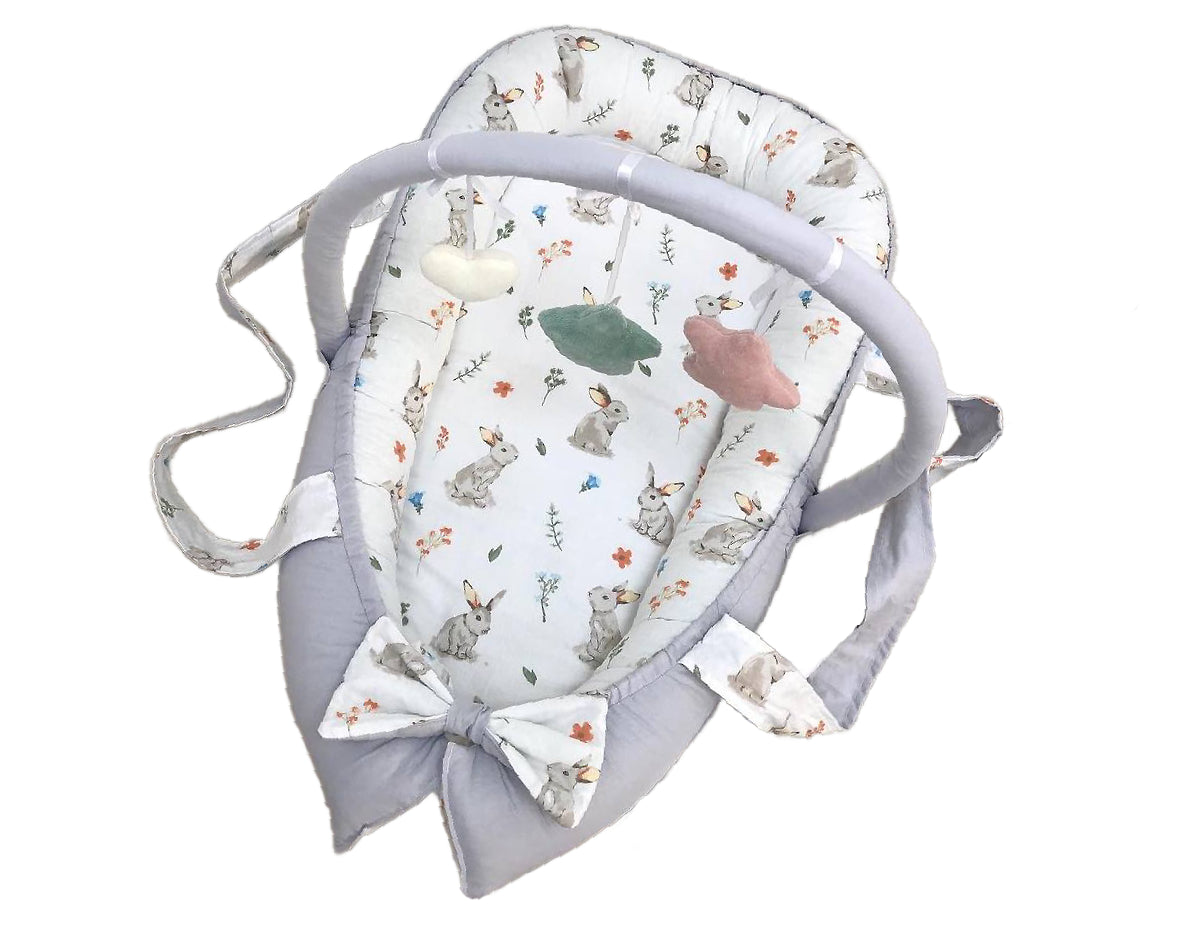 Кокон-мобіль "Кролики з квіточками"