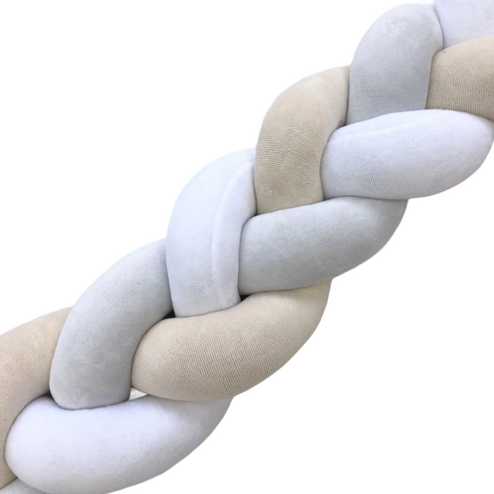 Бортик косичка  "Сіра-біла-бежева"