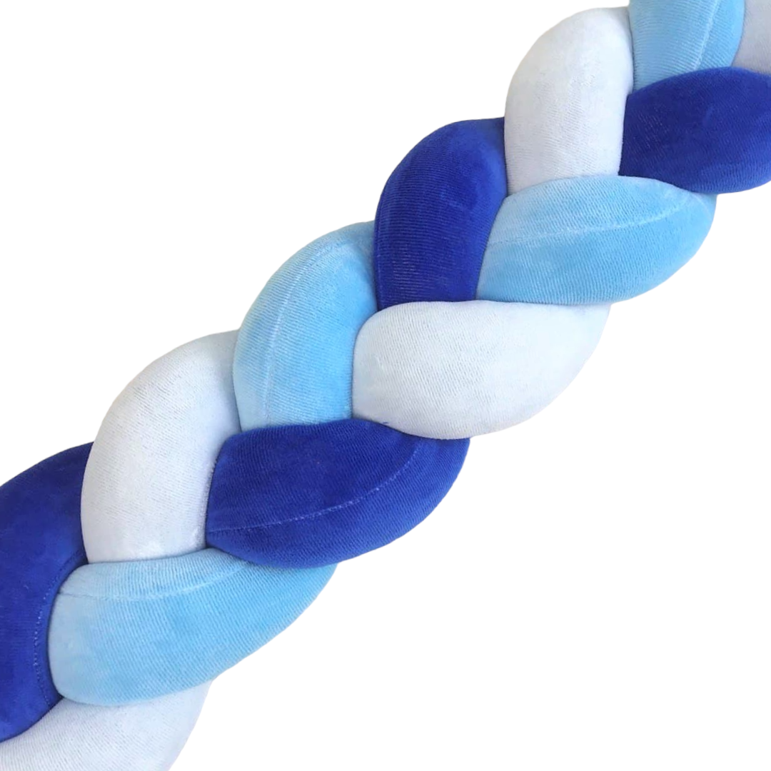 Бортик косичка "Синій-голубий-білий"