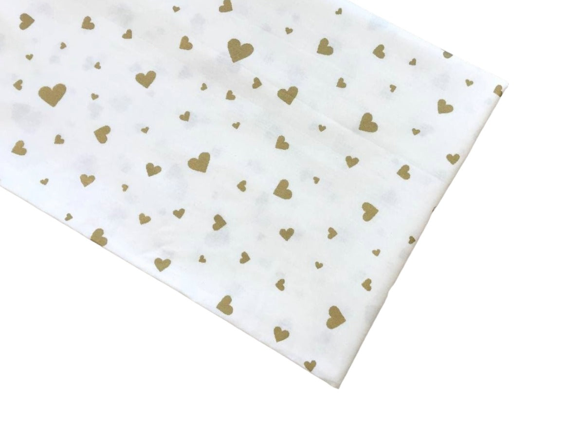 Бавовняна пелюшка 100*80см "Сердечка глітер"