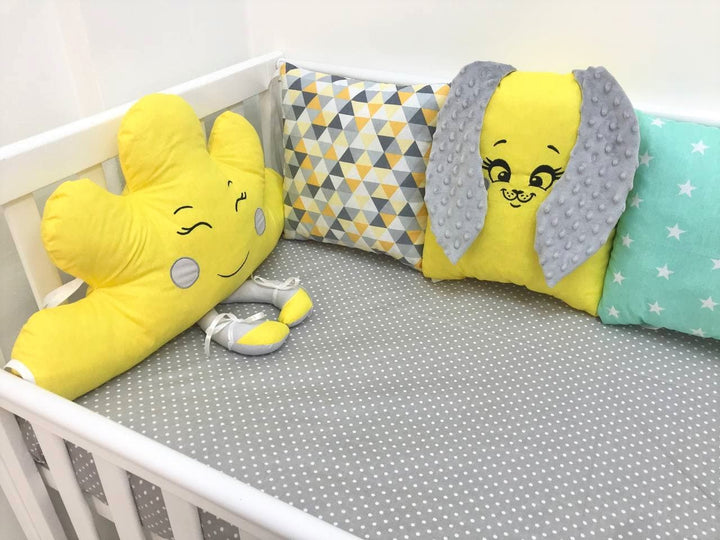 Бортики набори - Комплект м'яких та безпечних бортиків для дитячого ліжечка, що забезпечує захист та комфорт немовляті."